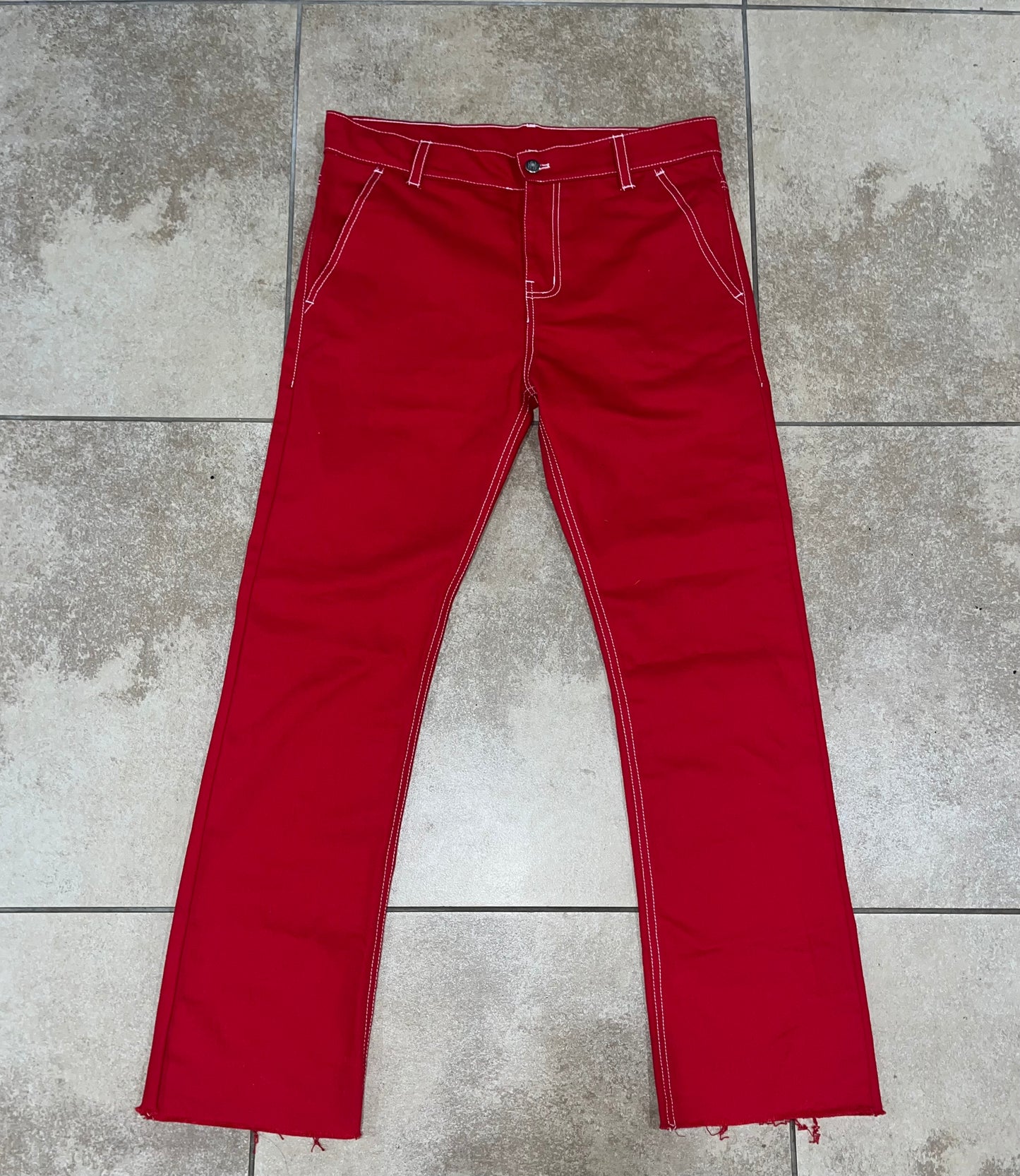 Red Slim-Fit Denim