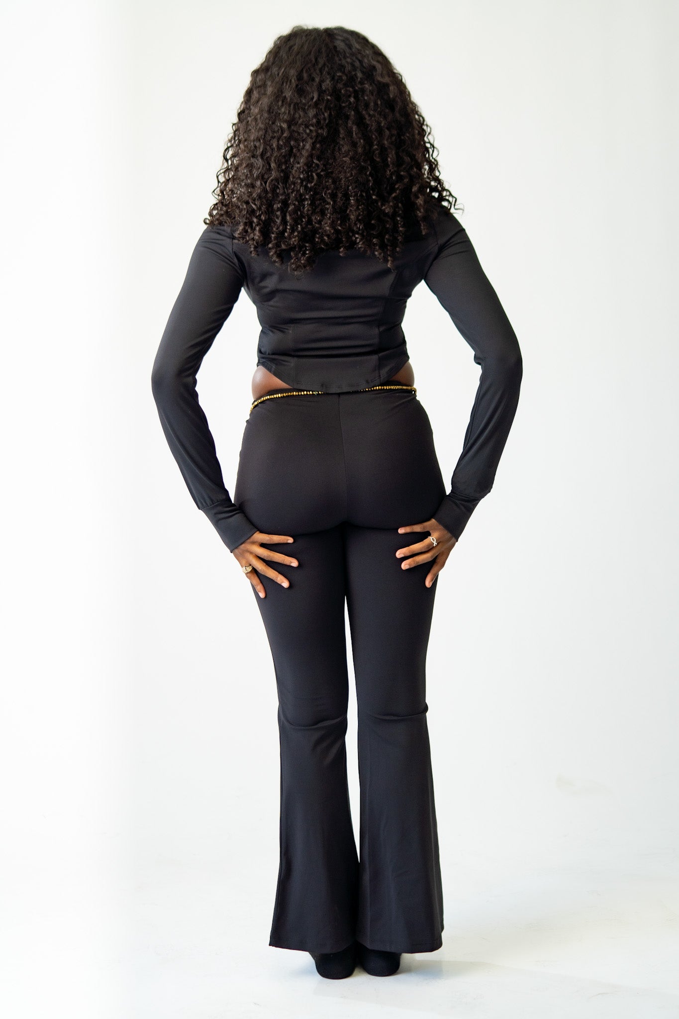 Women's High Neck Flare Leggings Set